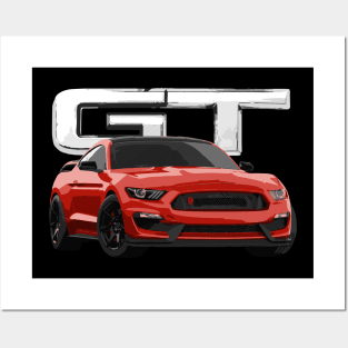 MUSTANG GT GT350 RACE RED Posters and Art